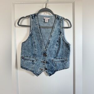 Denim Button-Up Vest, NWOT